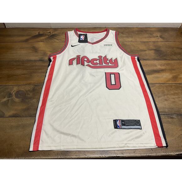 Nike Portland Trail Blazers #0 Damian Lillard Swingman Rip City Size 48 Jersey - Picture 1 of 11